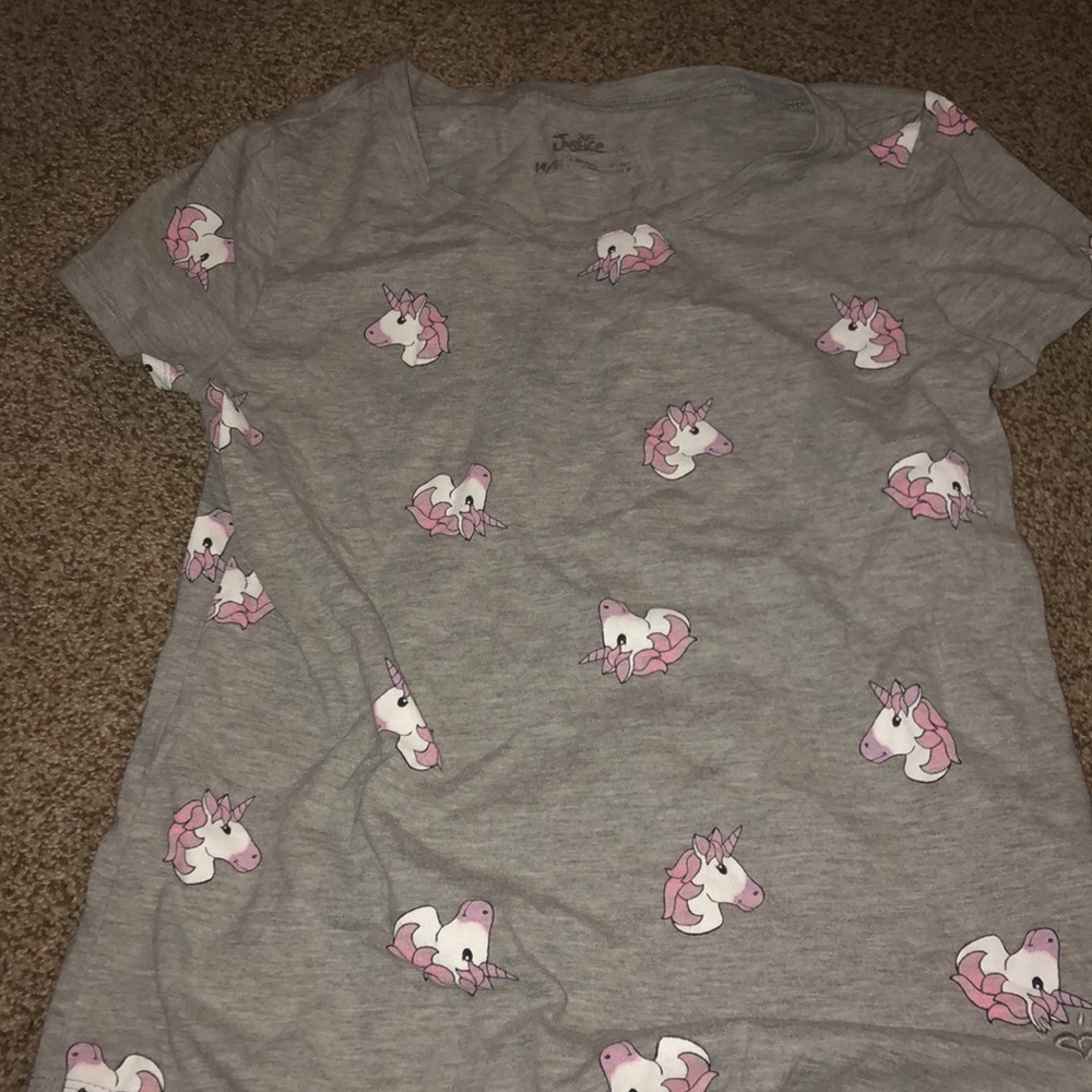 Justice shirtsleeve unicorn top